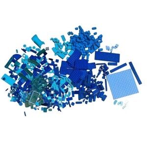 LEGO Lot 1.4 Pounds of Sorted Blue Bricks & Parts Windows Clear or Odd Pieces